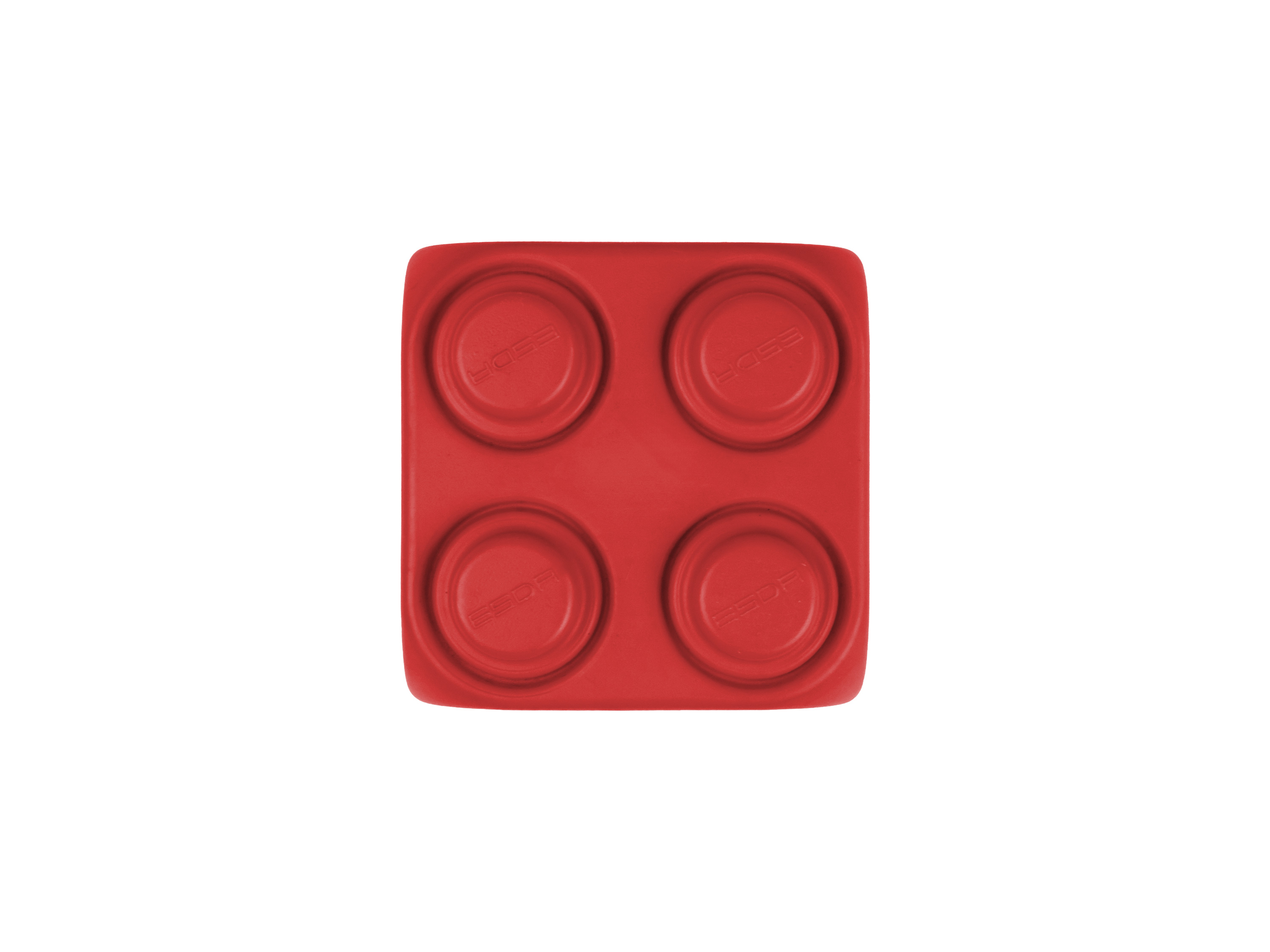 Spielbaustein vierer Frontansicht rot