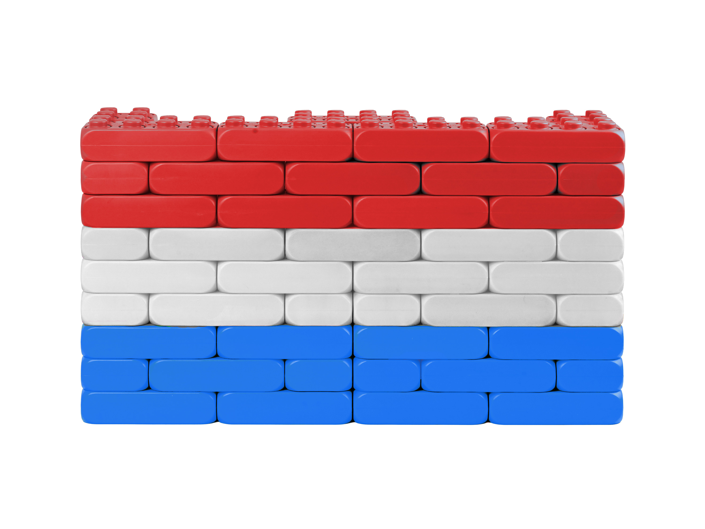 XXL-Spielbausteine als Flagge Niederlande in Rot, Weiß, Blau