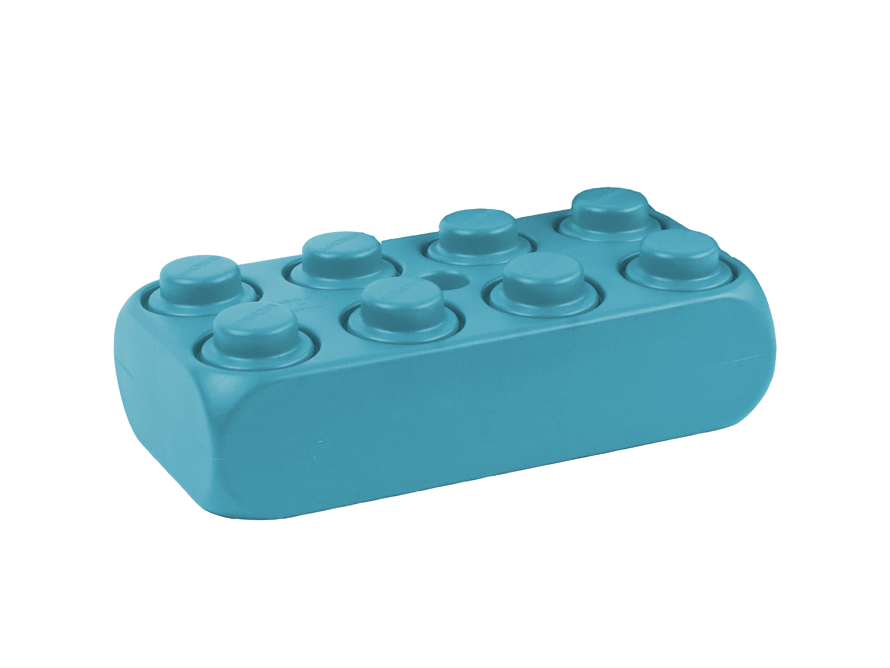 XXL Spielbaustein achter Schrägansicht türkis