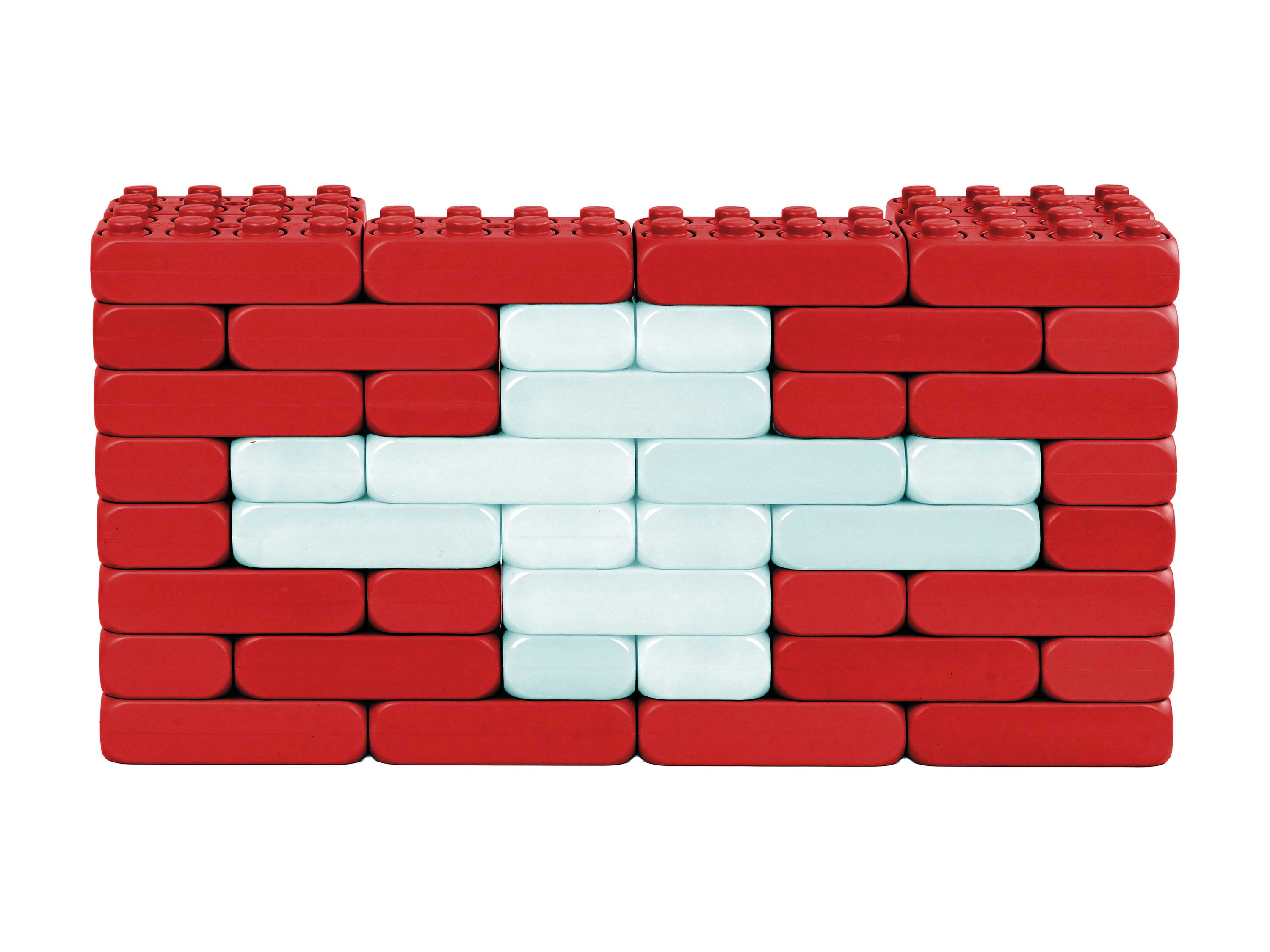 XXL-Spielbausteine als Schweizer Flagge Frontansicht