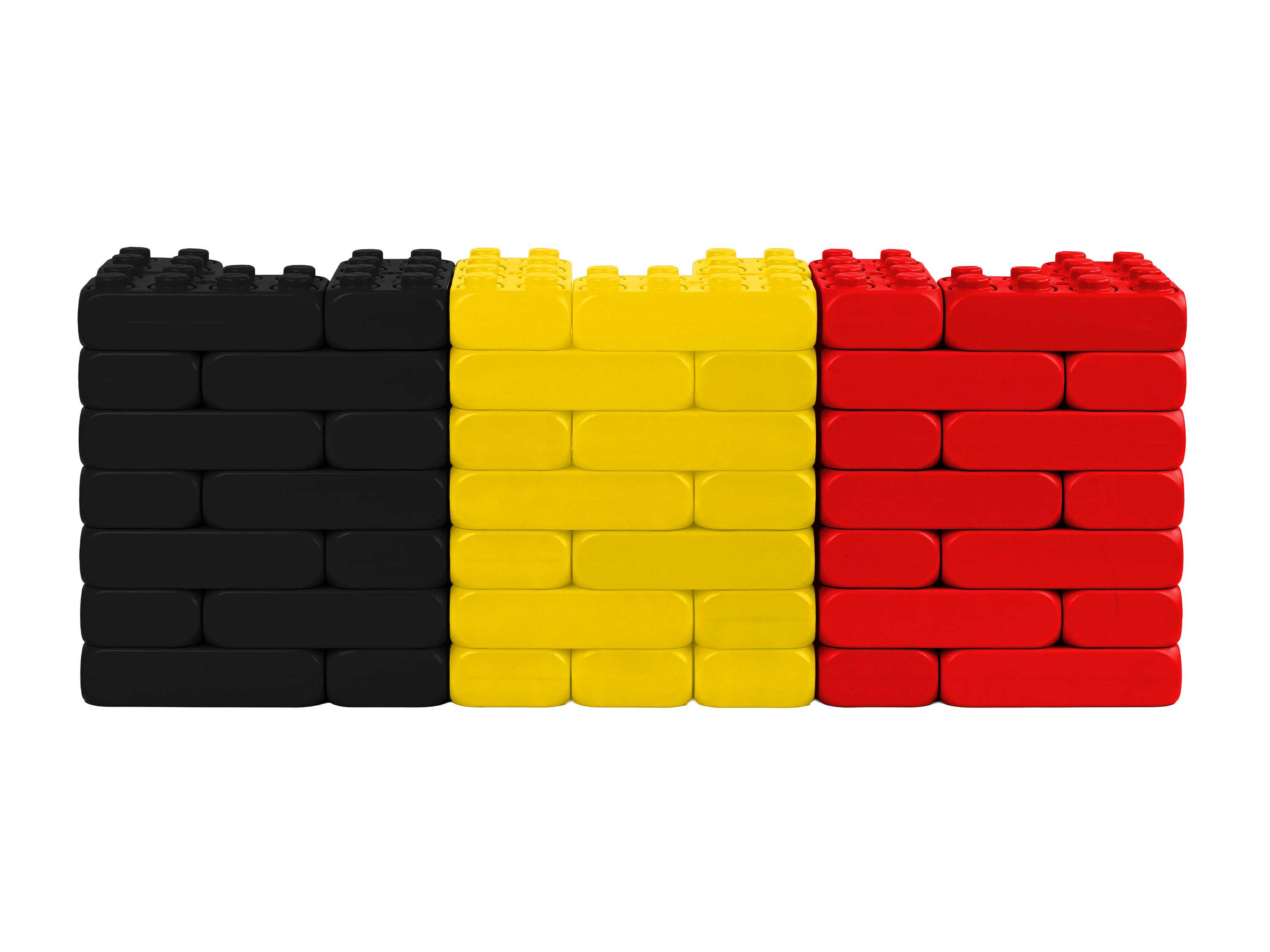 XXL-Spielbausteine Belgien Flagge Frontansicht