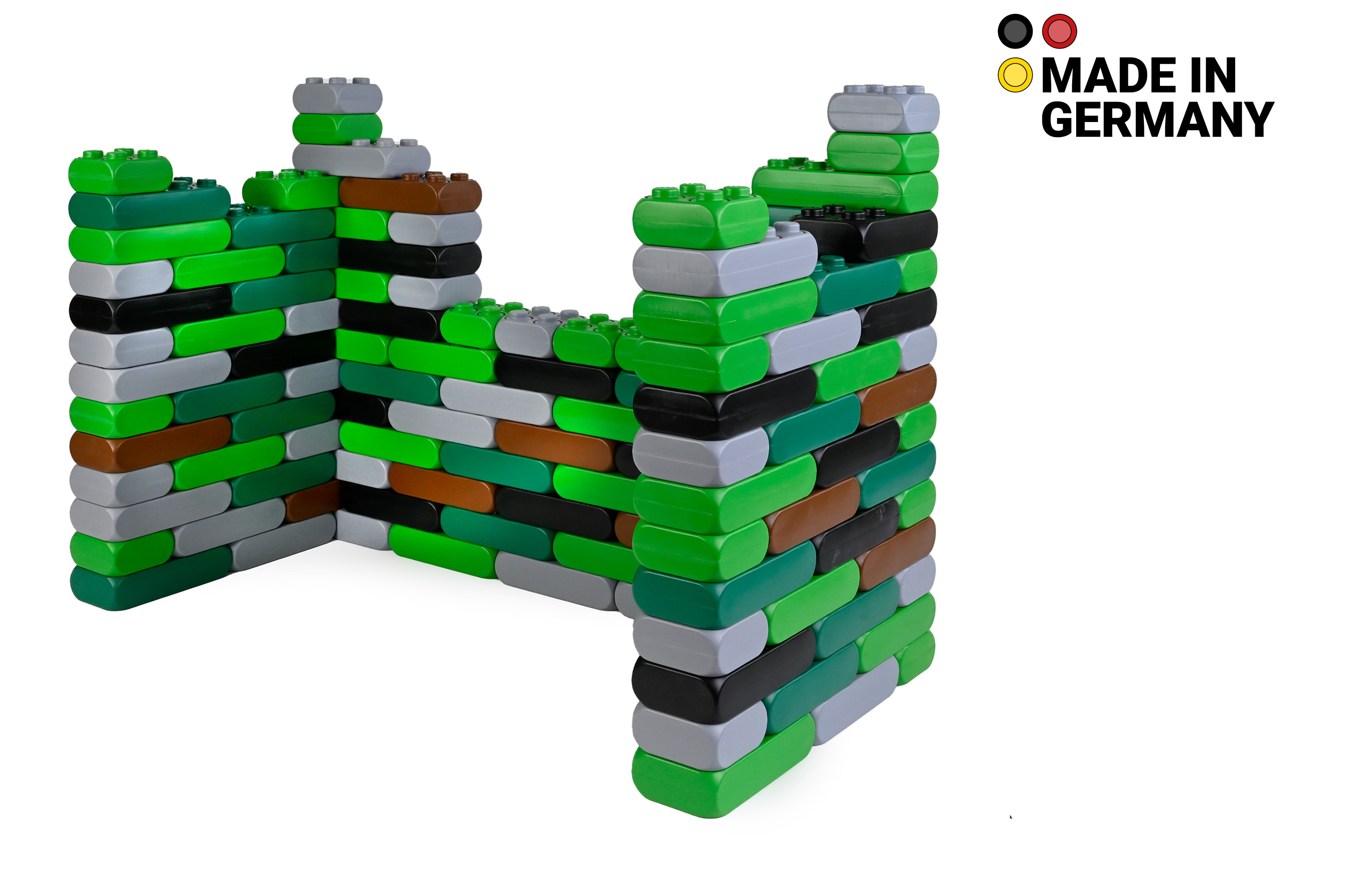 XXL Funblocks Ritterburg in Camouflage Farben mit Made in Germany Logo