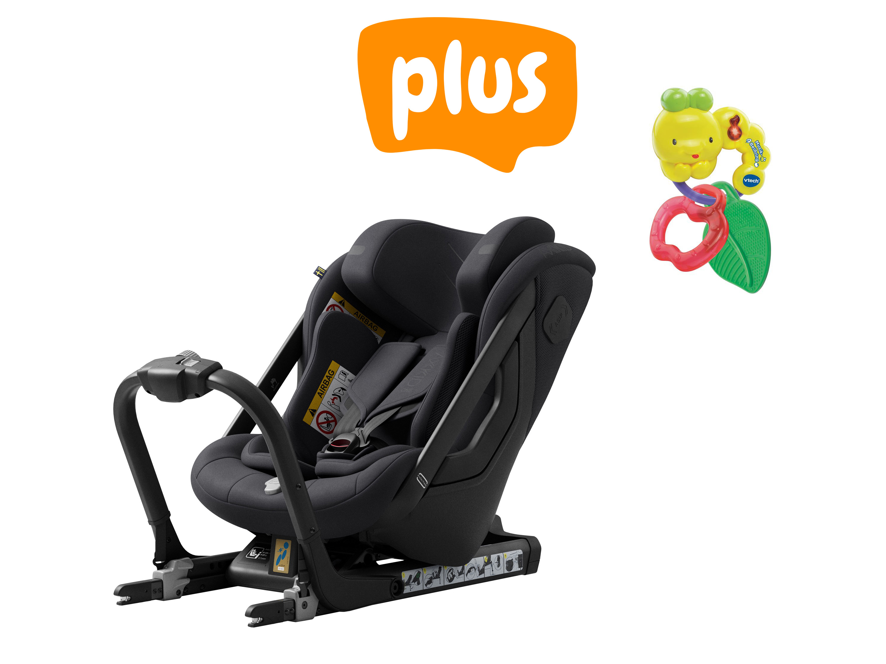 Axkid Kindersitz One+ 3 in Coastal Storm Black + Musik-Beißring